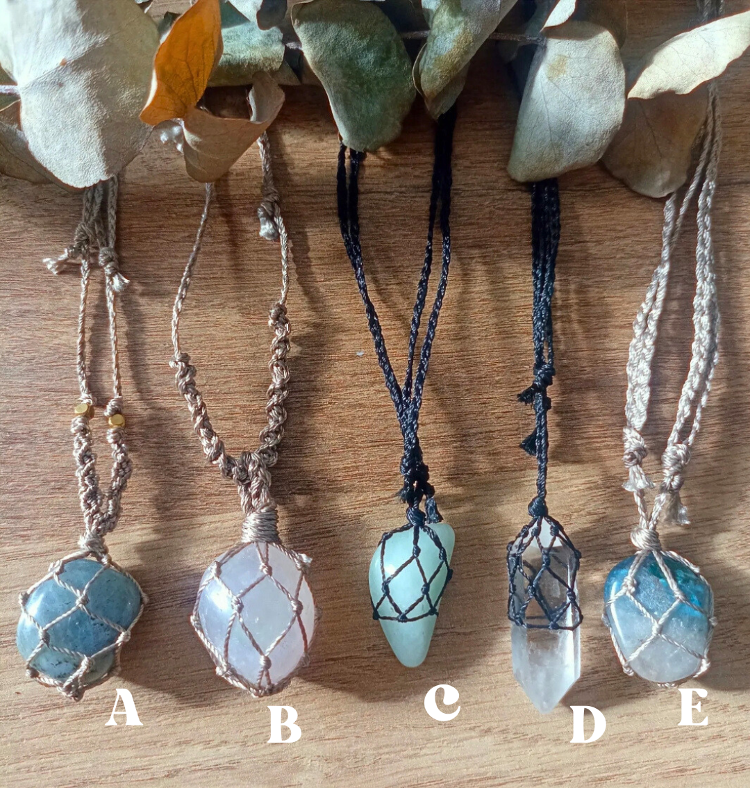 Macrame Crystal Necklaces