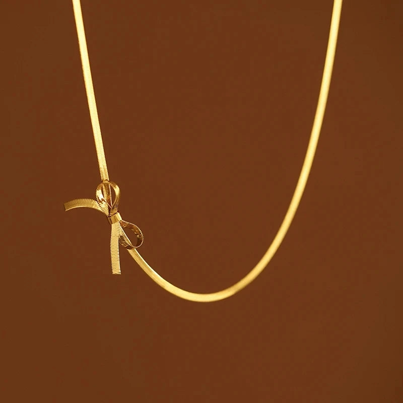 Stainless steel Bow Necklace