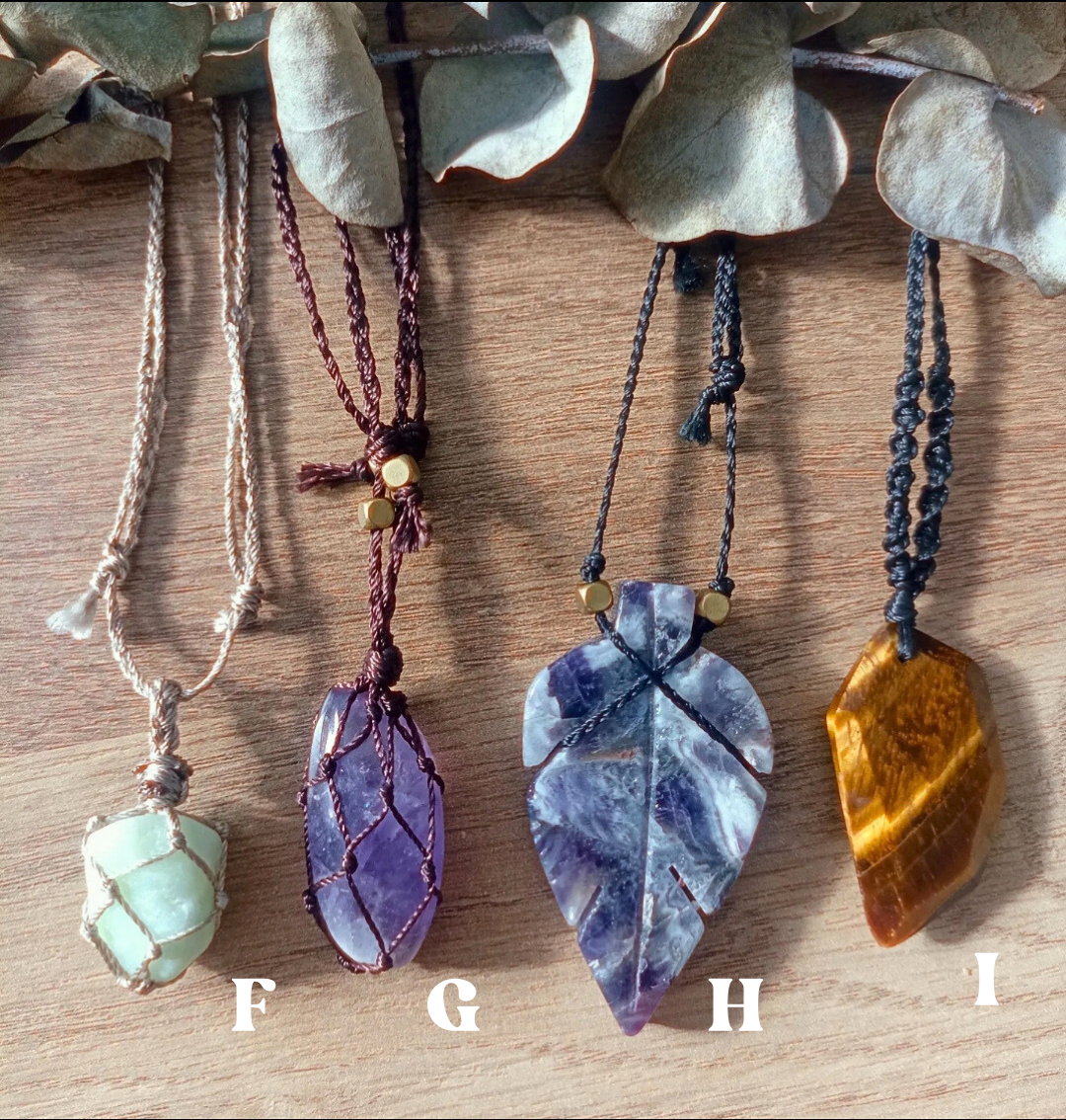 Macrame Crystal Necklaces