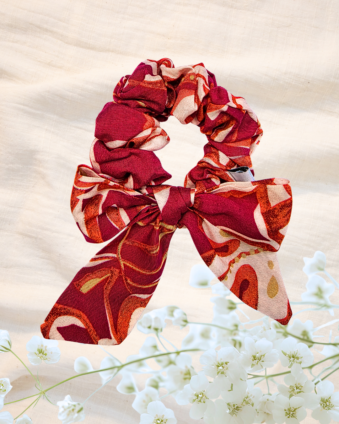 Printed Bow Scrunchie