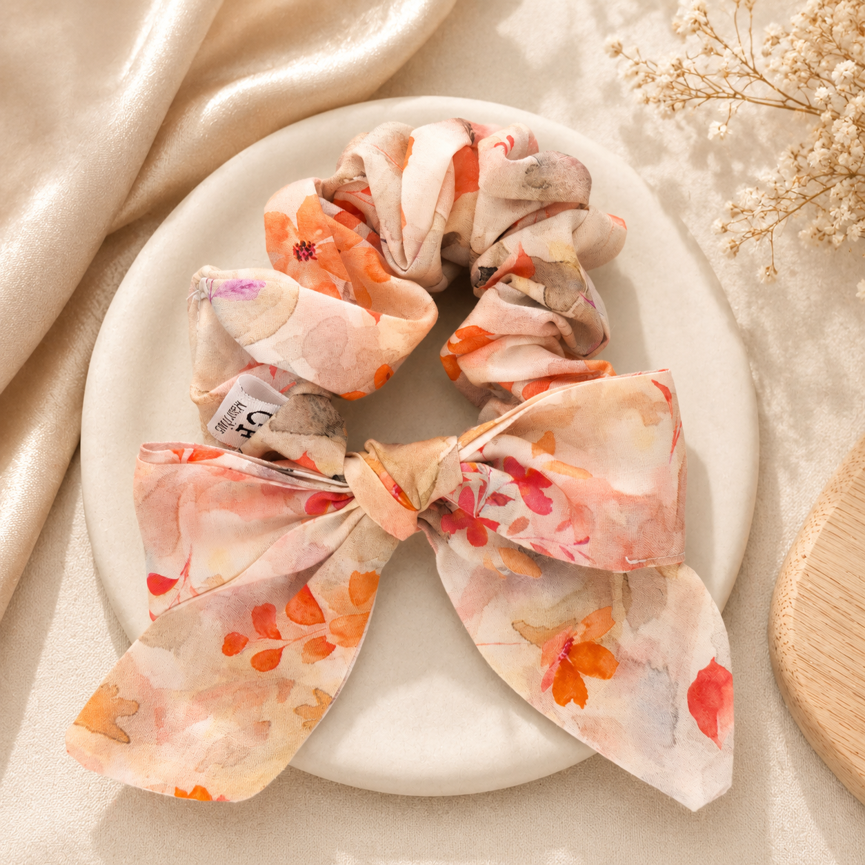Printed Bow Scrunchie