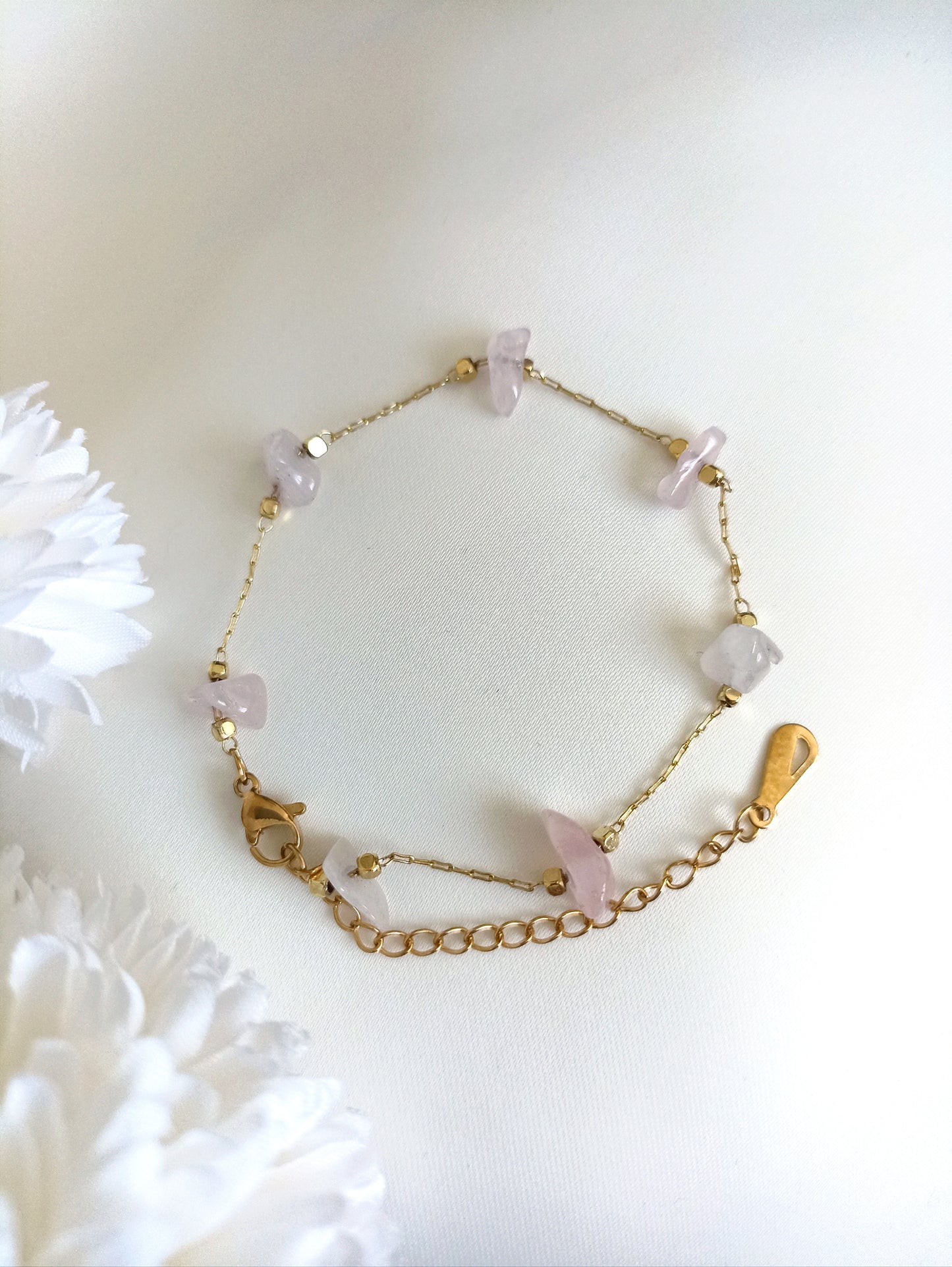 Rose Quartz Chip Bracelet