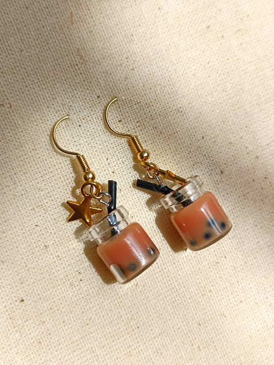 Chocolate Boba Earrings