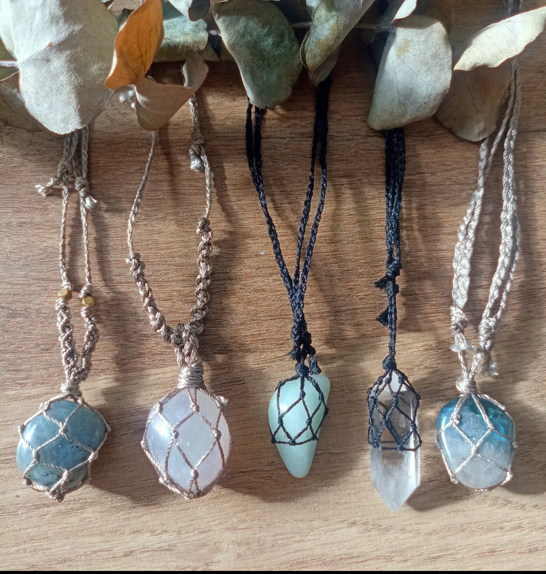 Macrame Crystal Necklaces