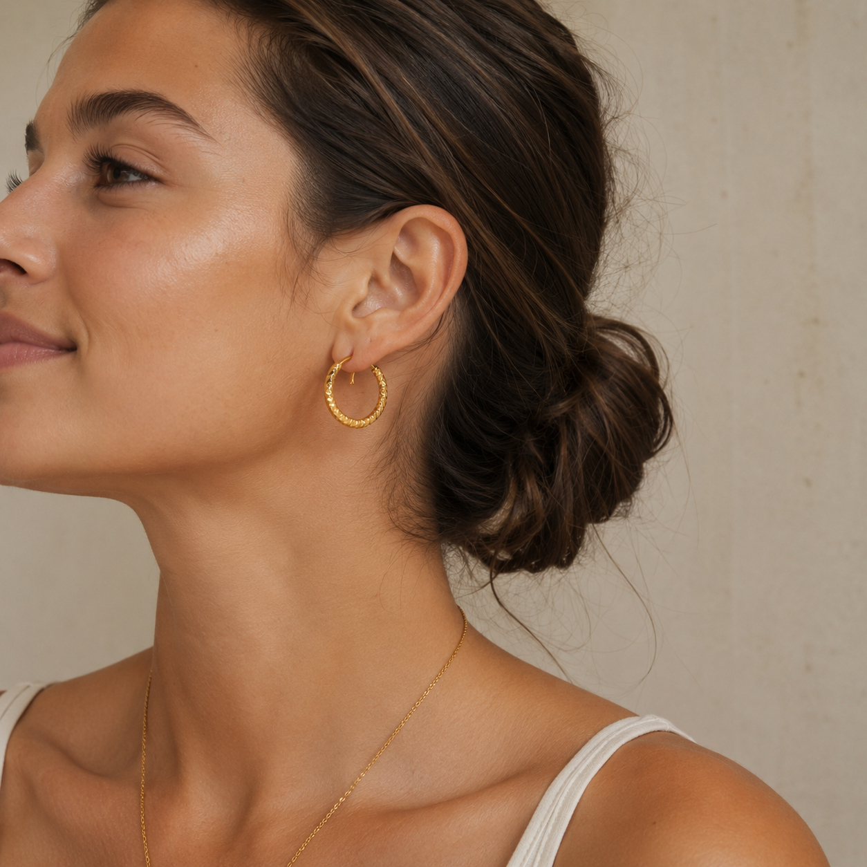 Hammered Simple Hoops